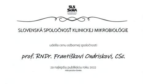 Profesor František Ondriska ocenený za najlepšiu publikáciu roka 2022 