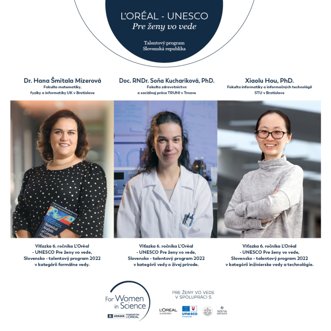 doc. RNDr. Soňa Kucharíková, PhD. sa stala víťazkou 6. ročníka L'Oréal - UNESCO Pre ženy vo vede.