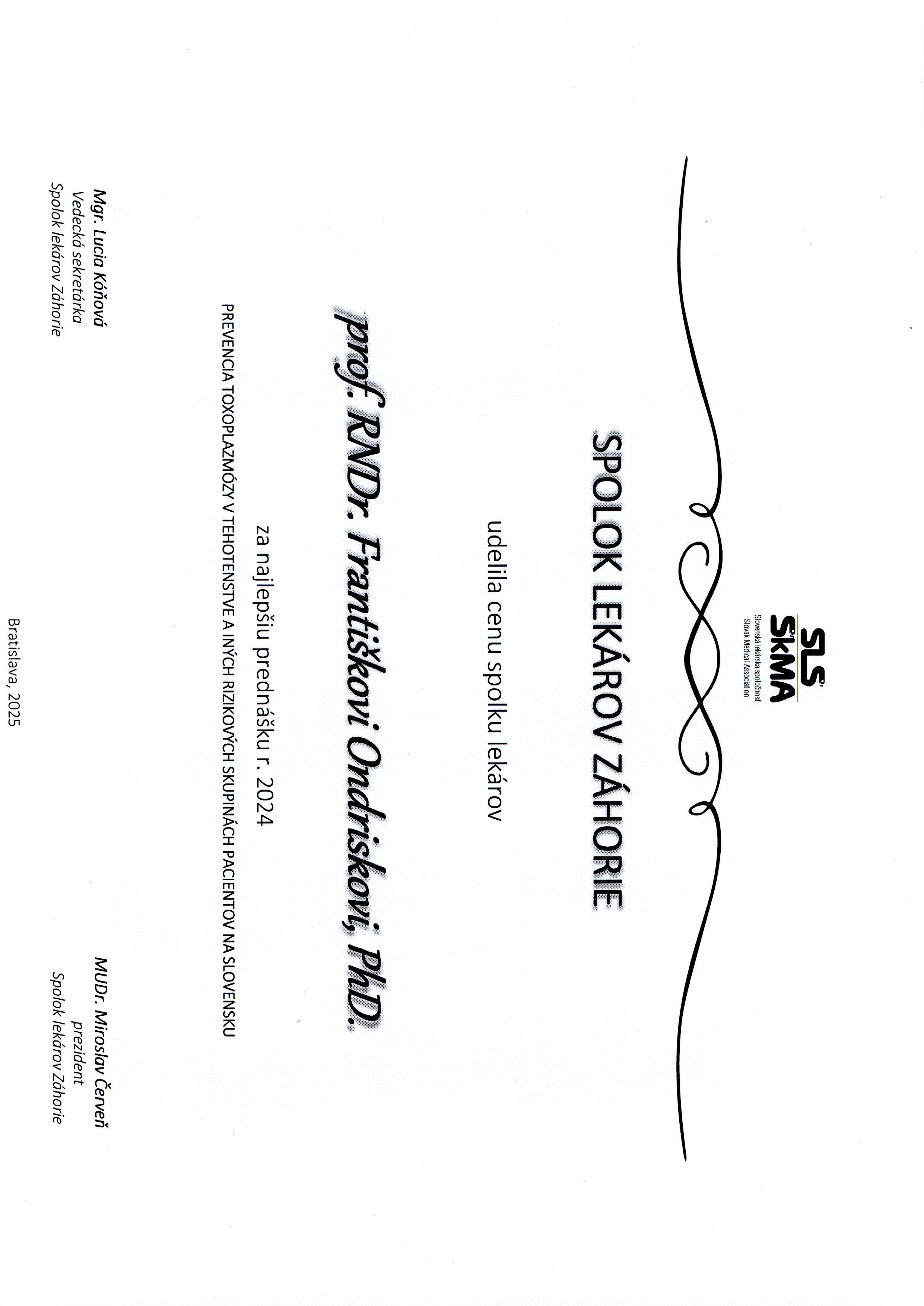 prof. RNDr. František Ondriska, PhD. opäť ocenený